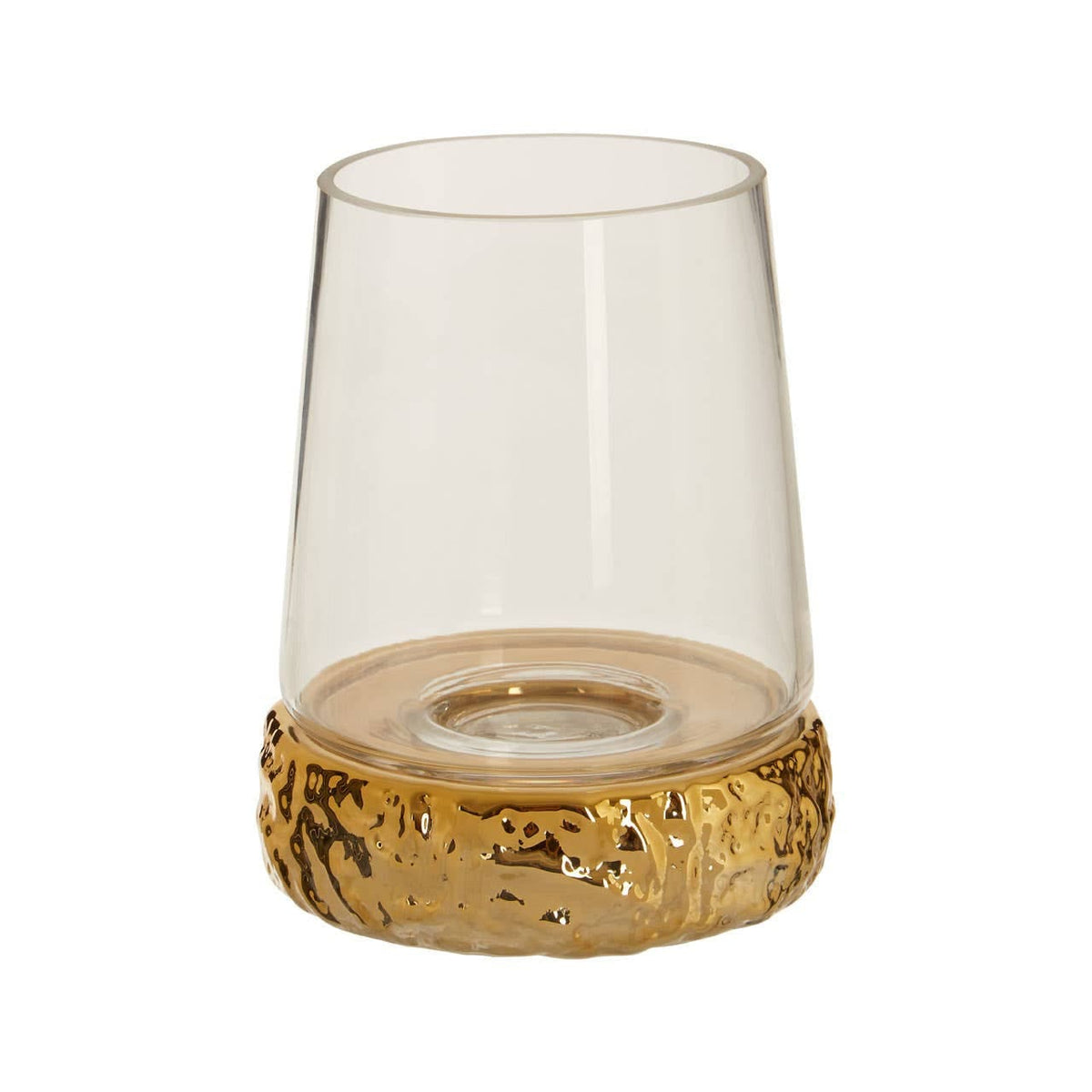 Hamilton Interiors Accessories Martele Small Gold Hurricane Candle Holder House of Isabella UK