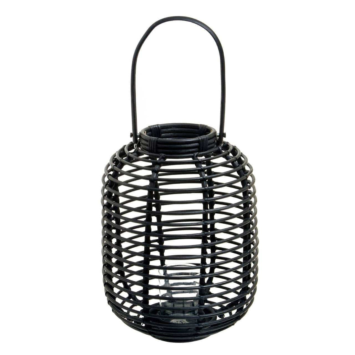 Hamilton Interiors Accessories Mataram Tall Black Natural Rattan Lantern House of Isabella UK