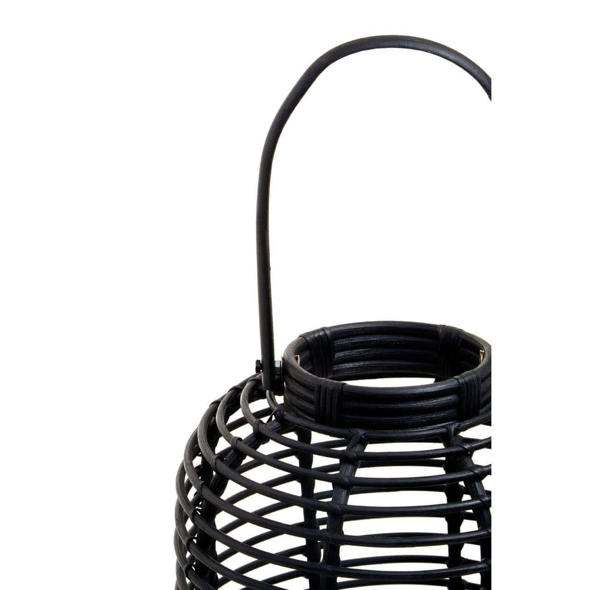 Hamilton Interiors Accessories Mataram Tall Black Natural Rattan Lantern House of Isabella UK
