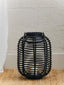 Hamilton Interiors Accessories Mataram Tall Black Natural Rattan Lantern House of Isabella UK