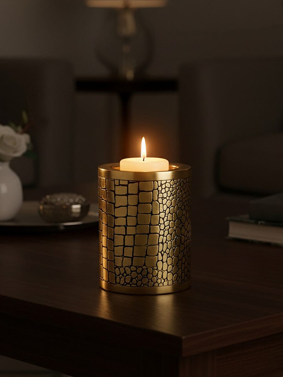 Hamilton Interiors Accessories Meko Small Crocodile Pattern Candle Holder House of Isabella UK
