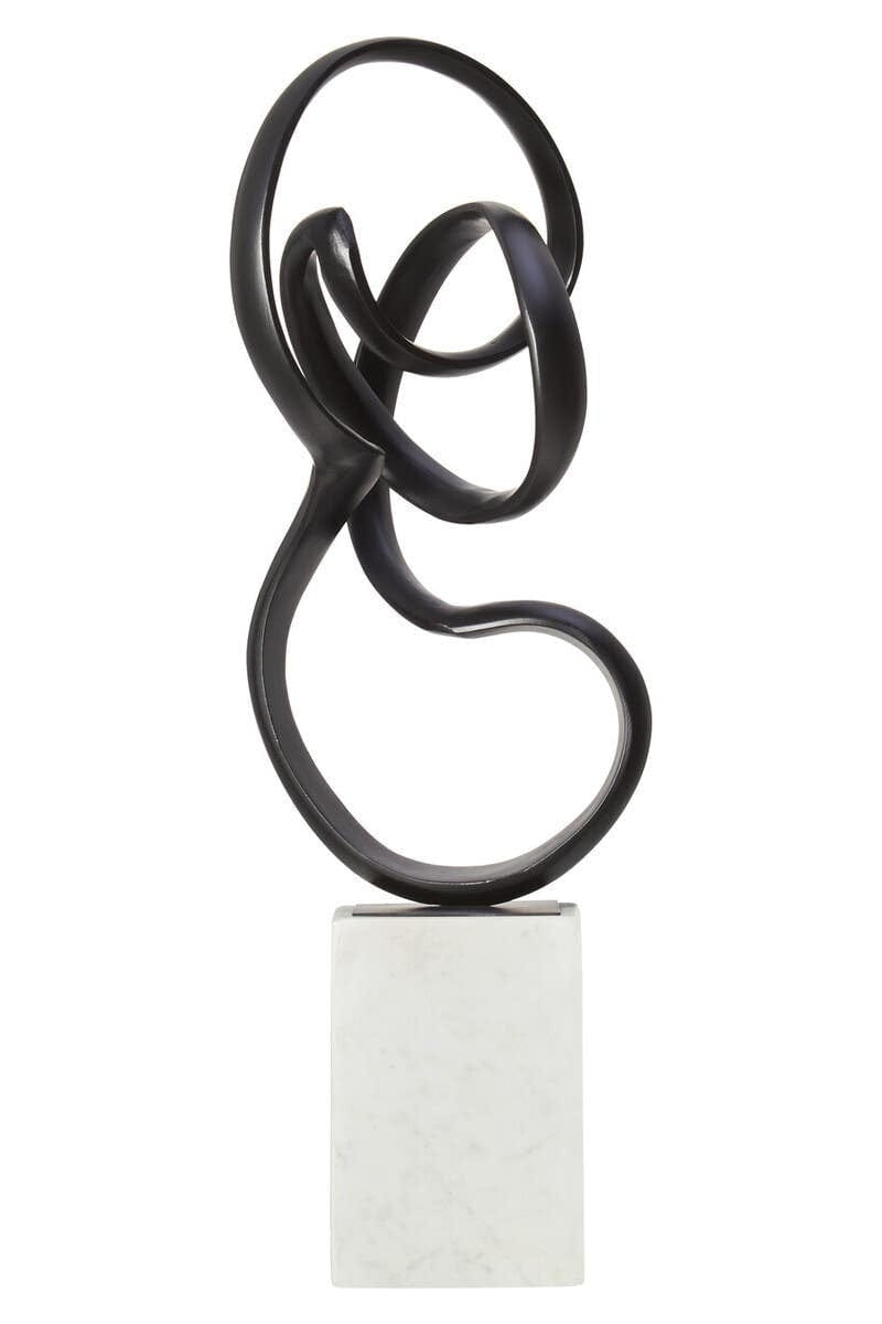 Hamilton Interiors Accessories Mirano Black Finish Aluminium Knot Sculpture House of Isabella UK