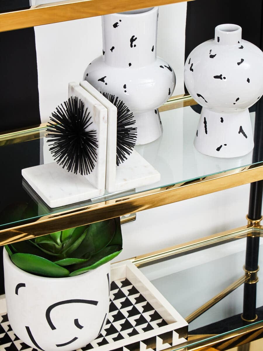 Hamilton Interiors Accessories Mirano Set Of Two Black Finish Starburst Bookends House of Isabella UK