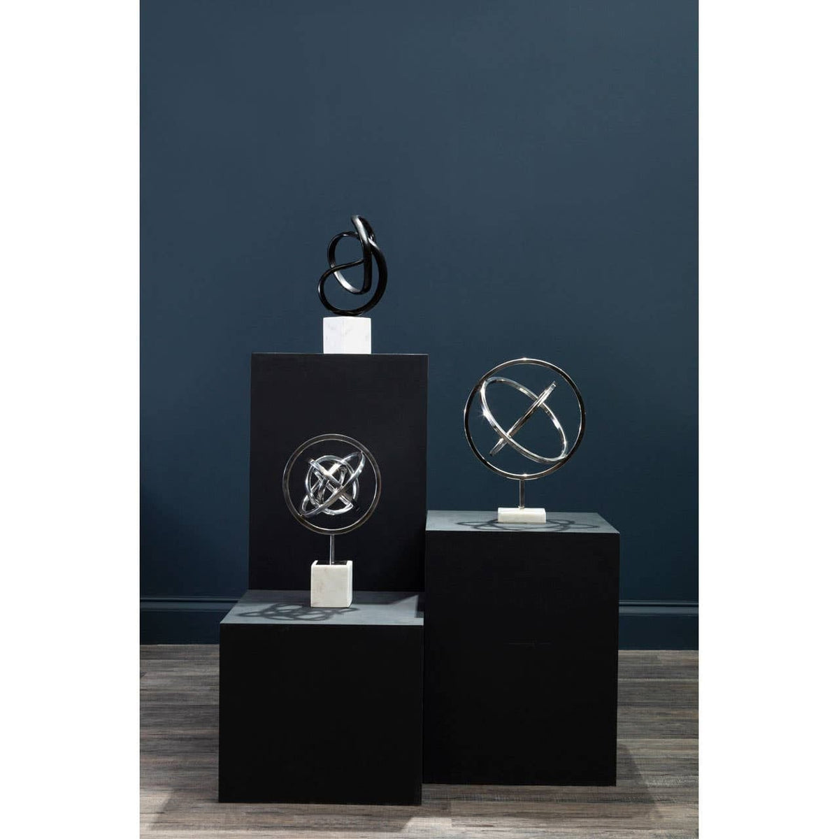 Hamilton Interiors Accessories Mirano Silver Finish Spiral Sculpture House of Isabella UK