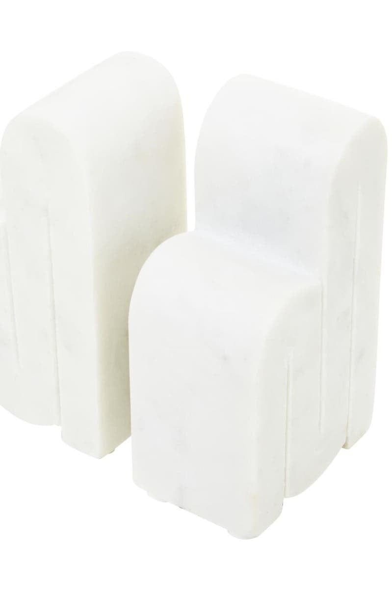 Hamilton Interiors Accessories Nason Set Of 2 White Marble Bookends House of Isabella UK