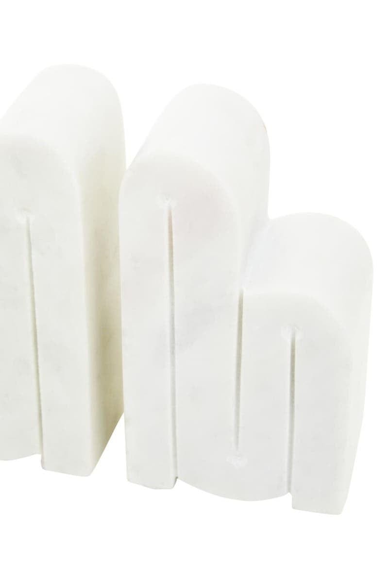 Hamilton Interiors Accessories Nason Set Of 2 White Marble Bookends House of Isabella UK