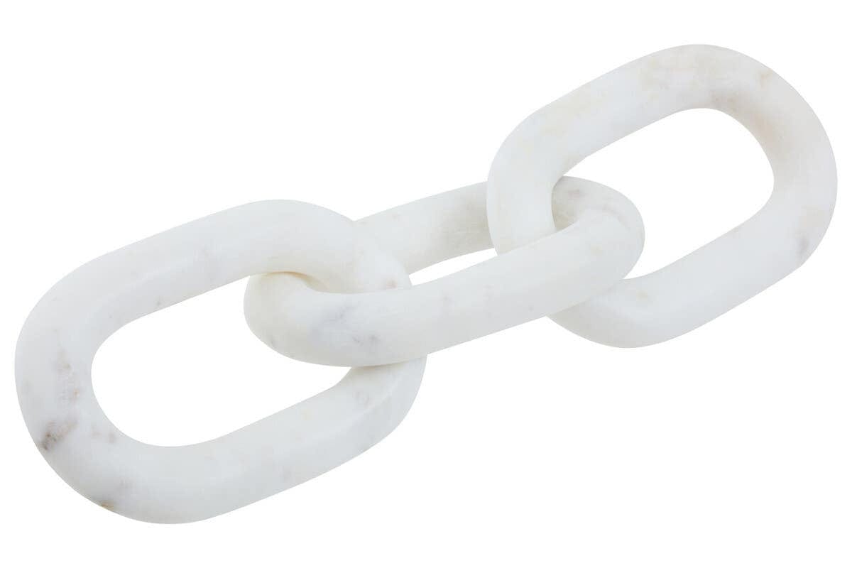 Hamilton Interiors Accessories Nason White Marble Three Link Chain Sculpture House of Isabella UK