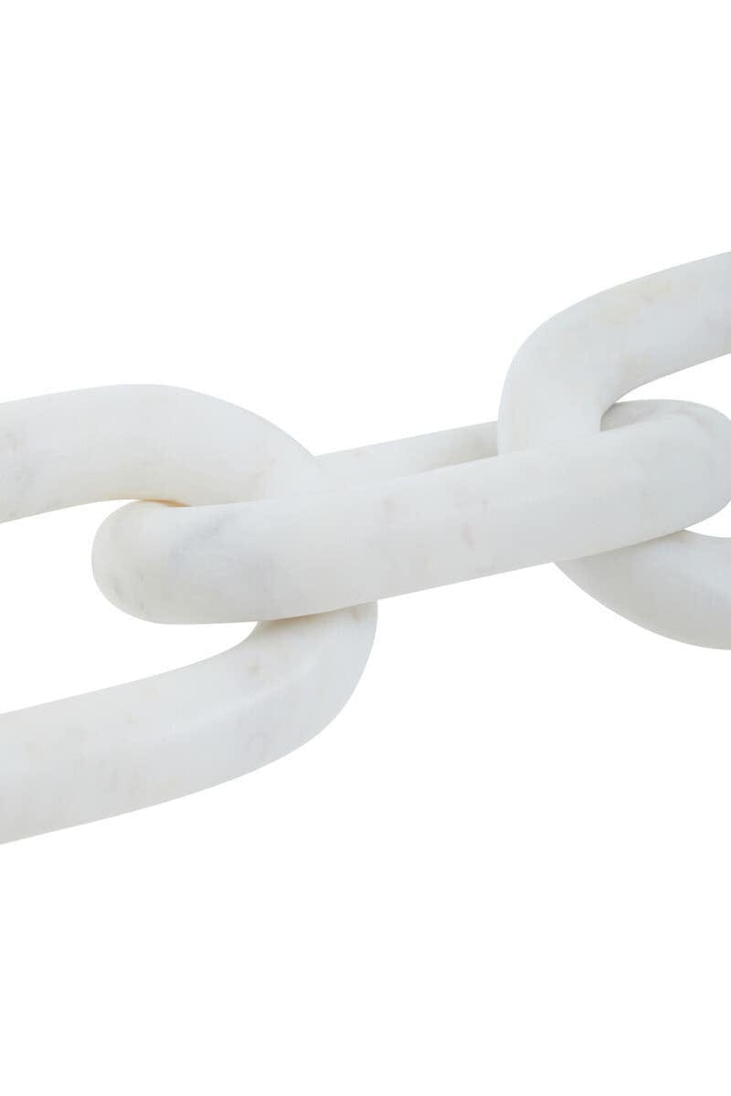 Hamilton Interiors Accessories Nason White Marble Three Link Chain Sculpture House of Isabella UK