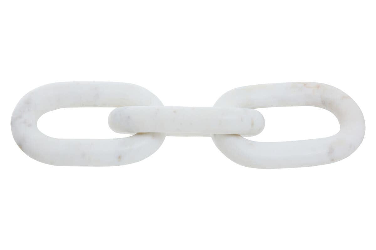 Hamilton Interiors Accessories Nason White Marble Three Link Chain Sculpture House of Isabella UK