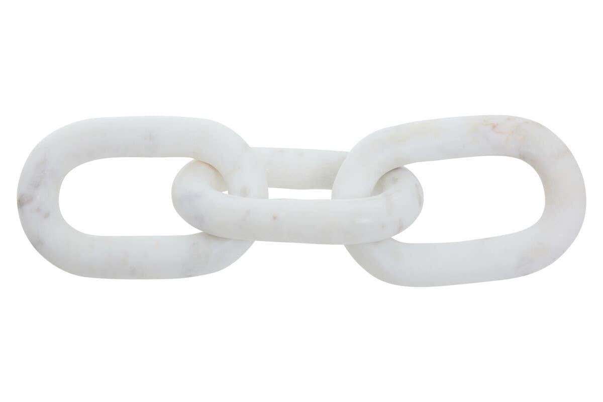 Hamilton Interiors Accessories Nason White Marble Three Link Chain Sculpture House of Isabella UK
