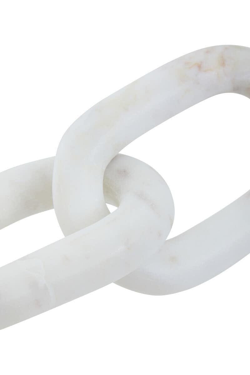 Hamilton Interiors Accessories Nason White Marble Three Link Chain Sculpture House of Isabella UK
