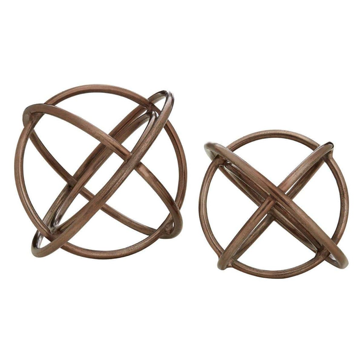 Hamilton Interiors Accessories Nexus Set of Two Bronze Finish Sphere Sculptures House of Isabella UK