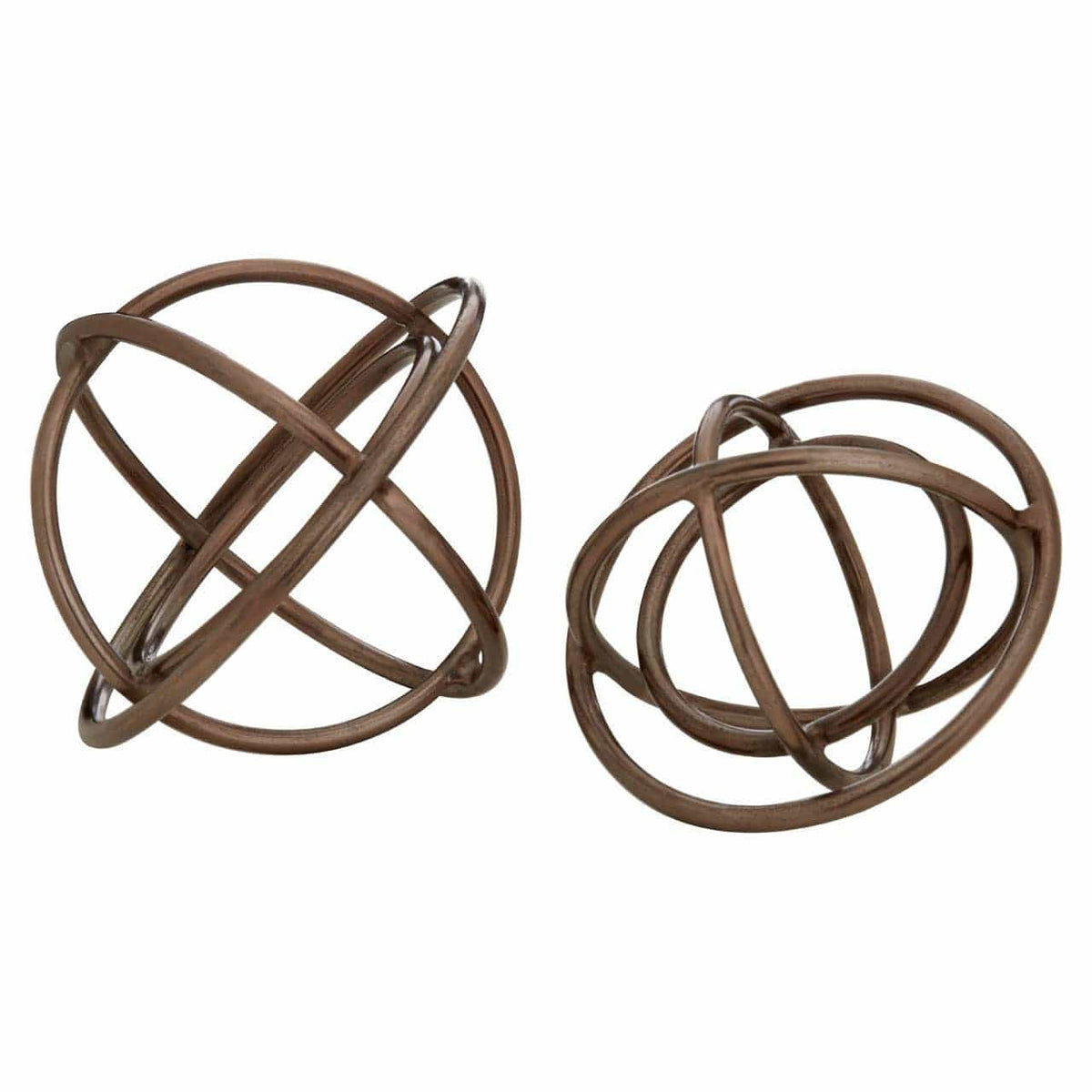 Hamilton Interiors Accessories Nexus Set of Two Bronze Finish Sphere Sculptures House of Isabella UK