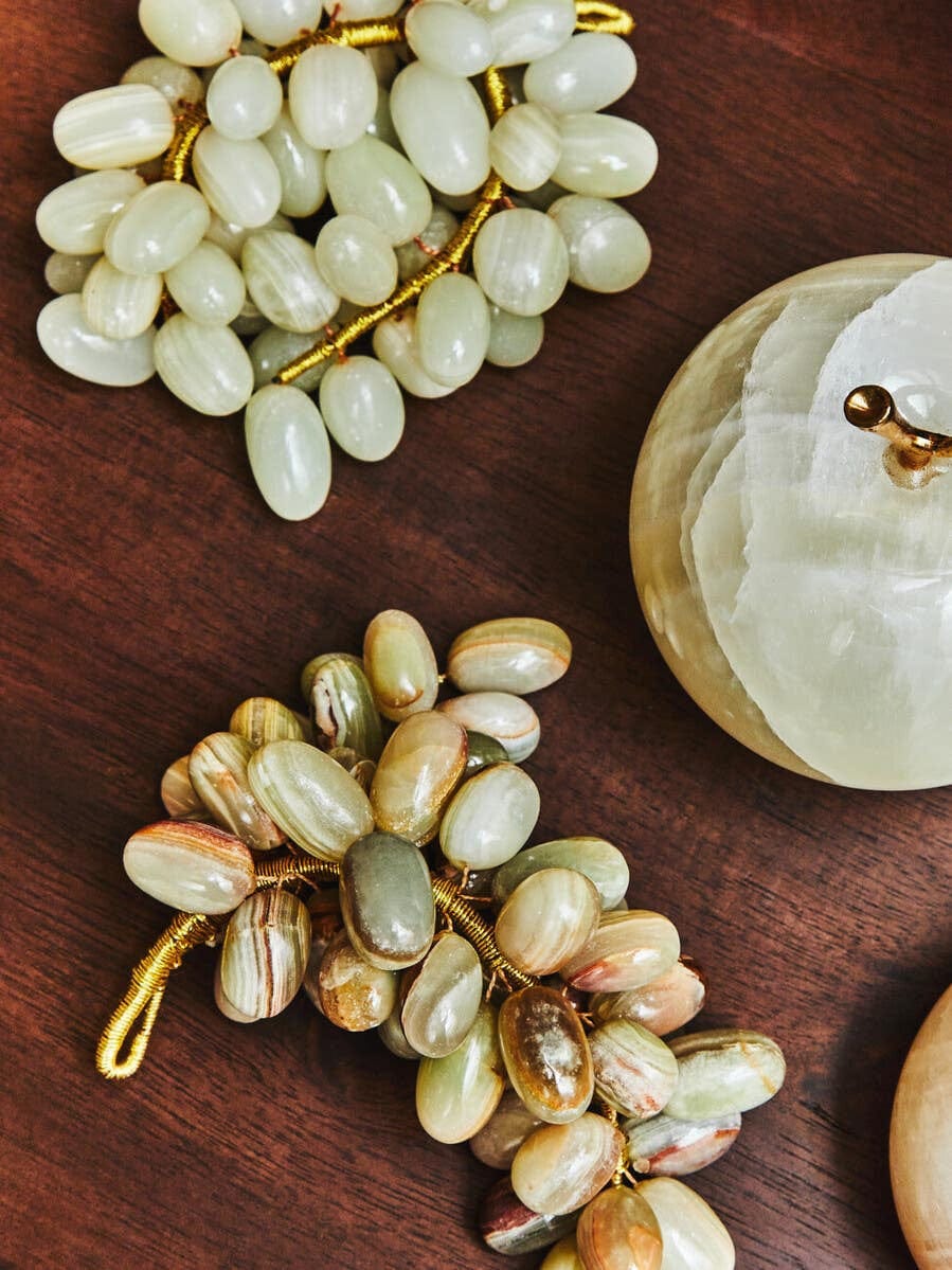 Hamilton Interiors Accessories Oleena Green Onyx Decorative Grapes House of Isabella UK