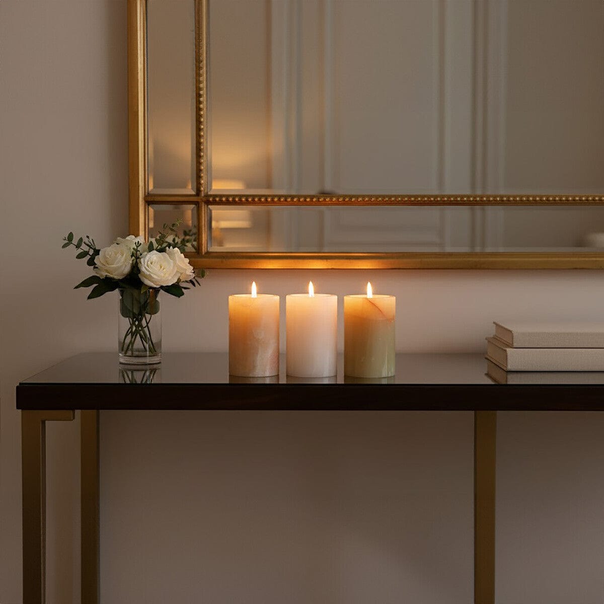 Hamilton Interiors Accessories Oleena Set Of Three Onyx Tealight Holders House of Isabella UK