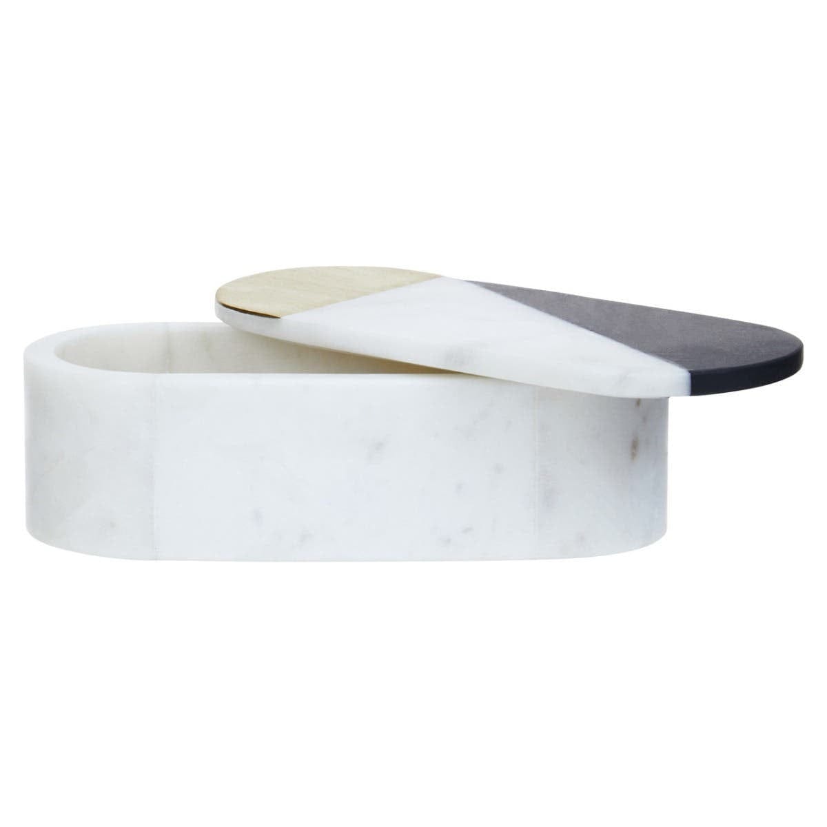 Hamilton Interiors Accessories Omari Oblong Marble Trinket Box House of Isabella UK