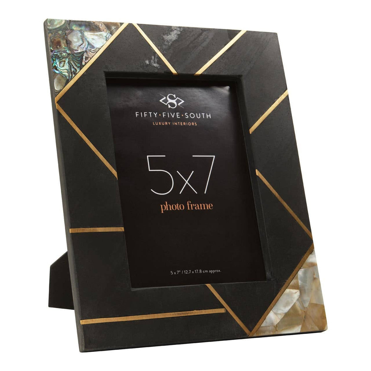 Hamilton Interiors Accessories Oriana 5In X 7In Mother of Pearl and Gold Inlay Large Photo Frame House of Isabella UK