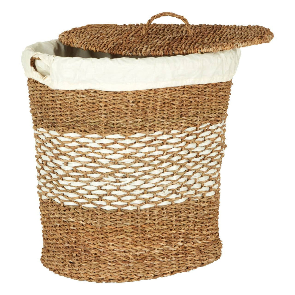 Hamilton Interiors Accessories Oval Multi Seagrass Basket with Lid House of Isabella UK