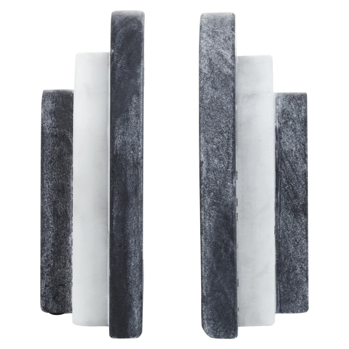 Hamilton Interiors Accessories Oxana Black and White Marble Bookends House of Isabella UK