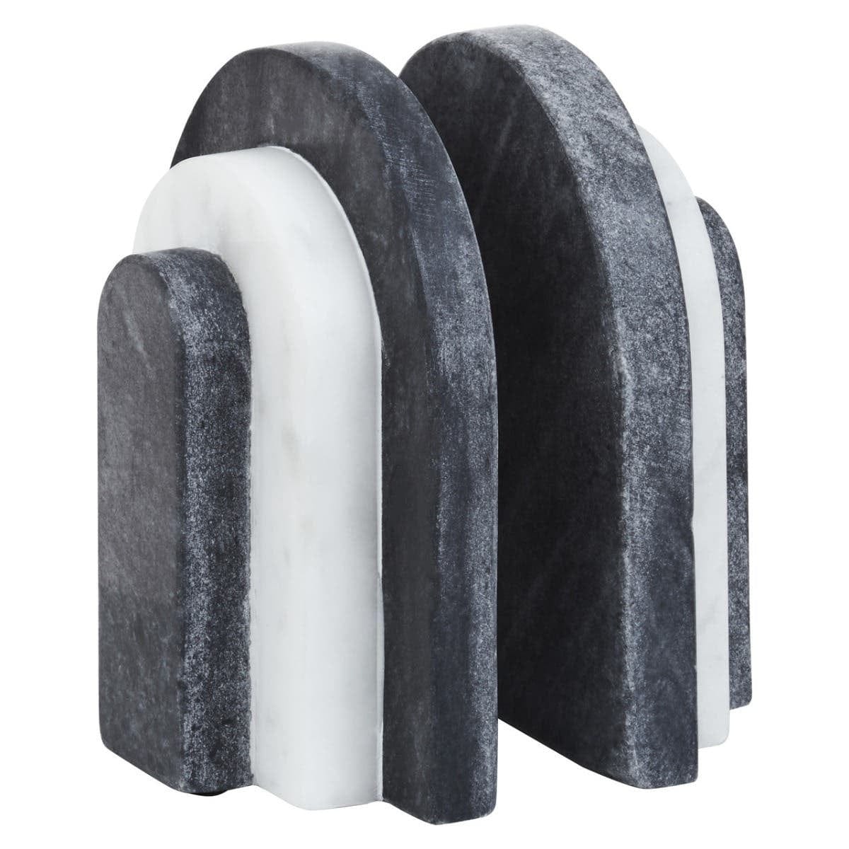 Hamilton Interiors Accessories Oxana Black and White Marble Bookends House of Isabella UK