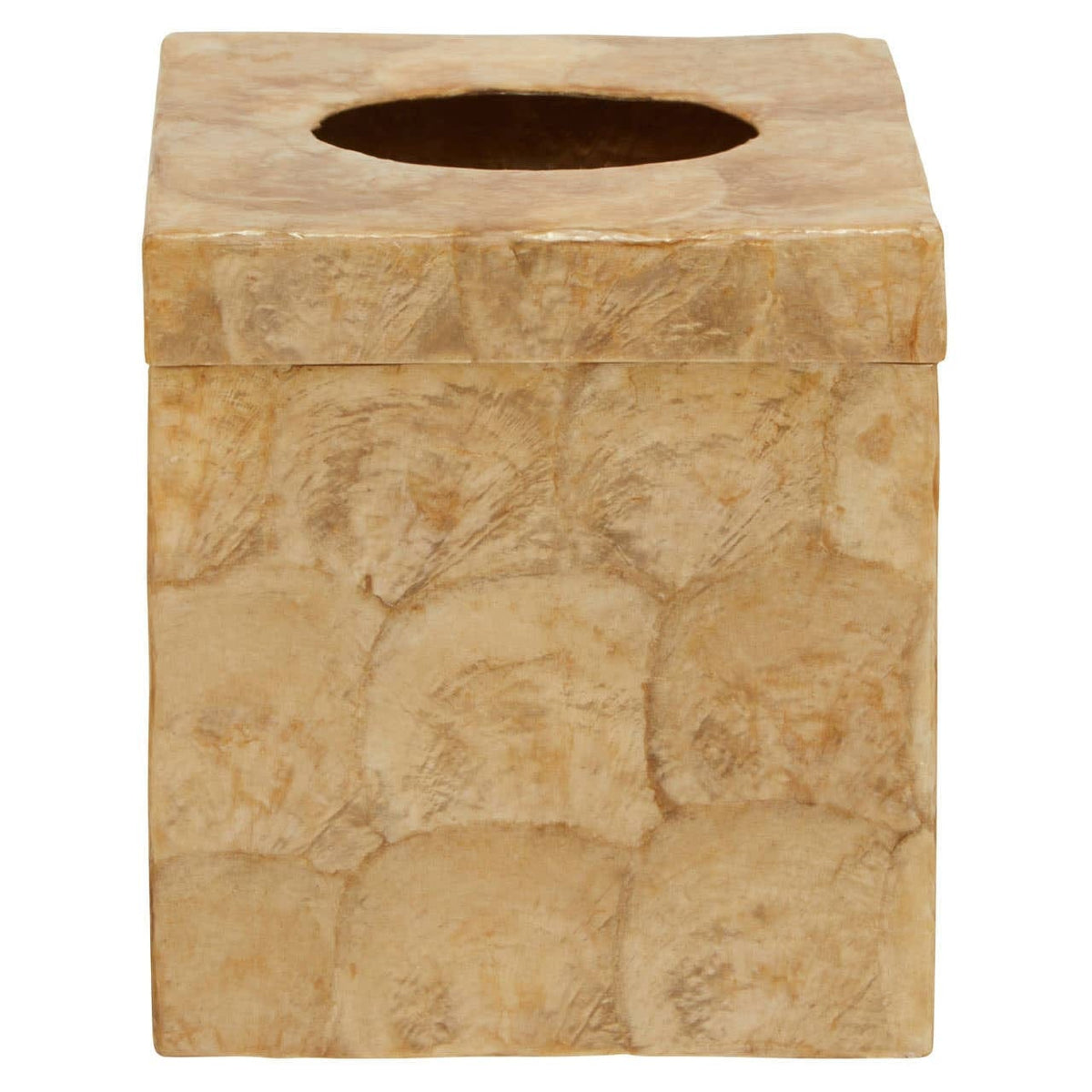 Hamilton Interiors Accessories Palu Beige Seashell Square Tissue Box House of Isabella UK