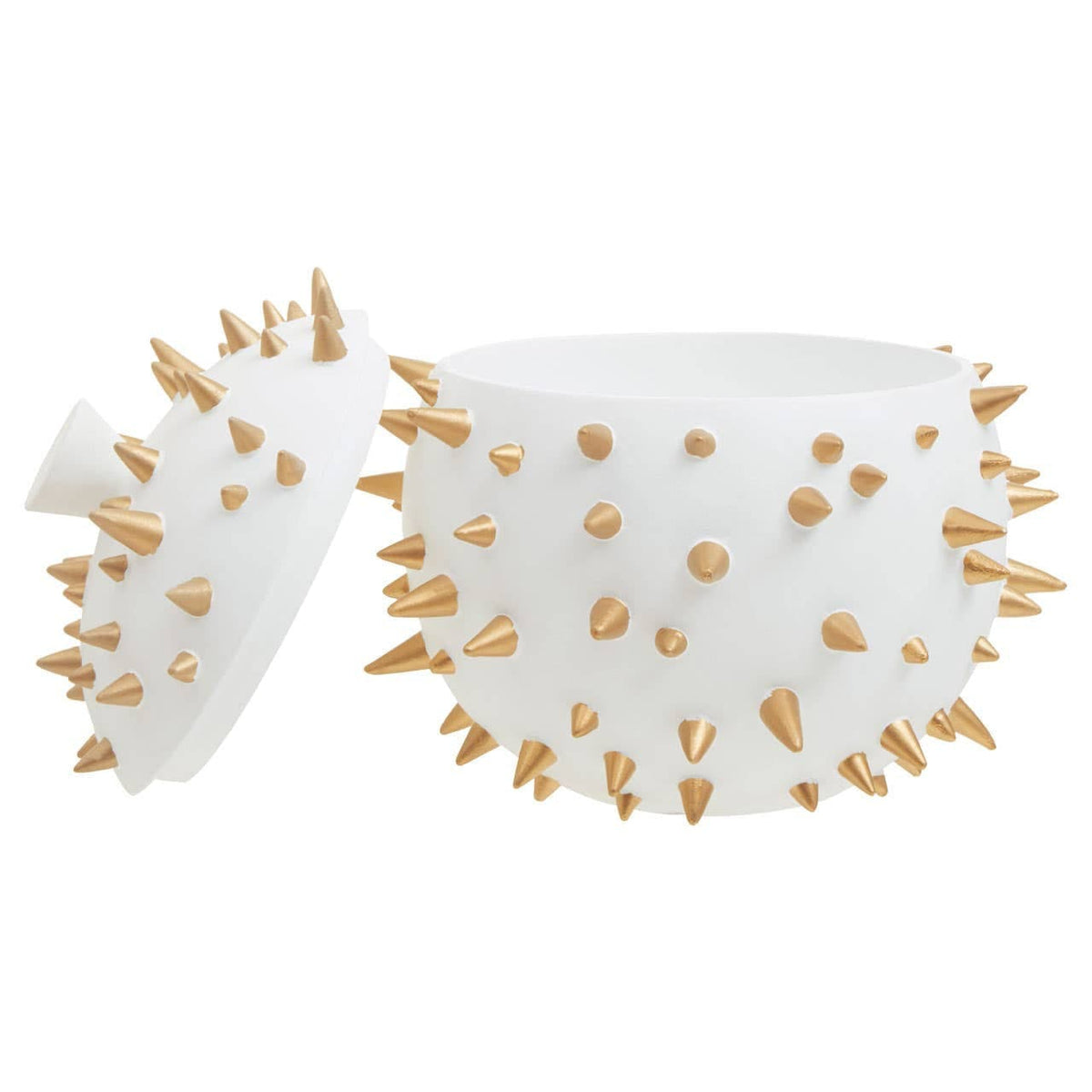 Hamilton Interiors Accessories Picos White and Gold Spikes Small Box House of Isabella UK