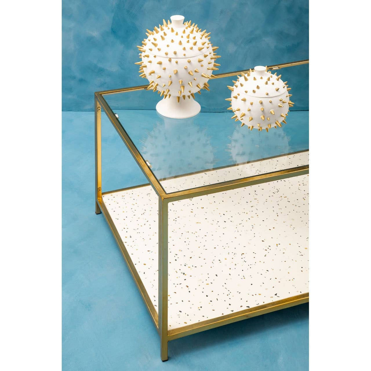 Hamilton Interiors Accessories Picos White and Gold Spikes Small Box House of Isabella UK
