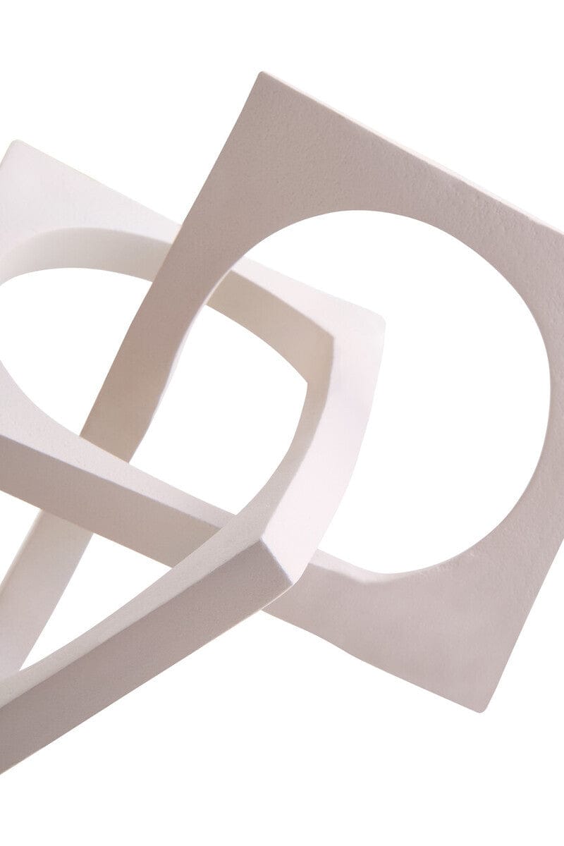 Hamilton Interiors Accessories Prato Cream Finish Square Knot Sculpture House of Isabella UK