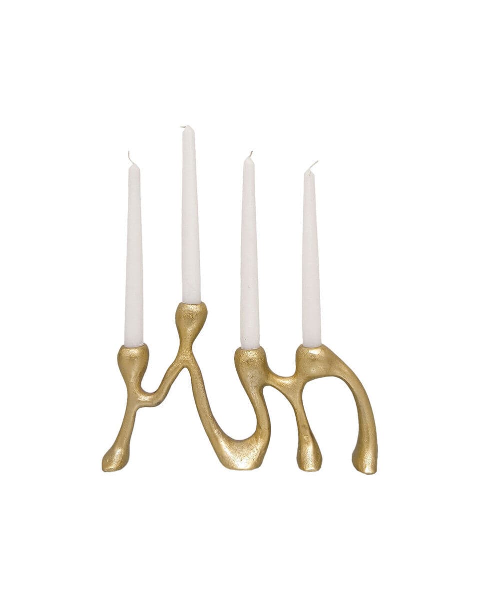 Hamilton Interiors Accessories Prato Four Light Gold Candle Holder House of Isabella UK