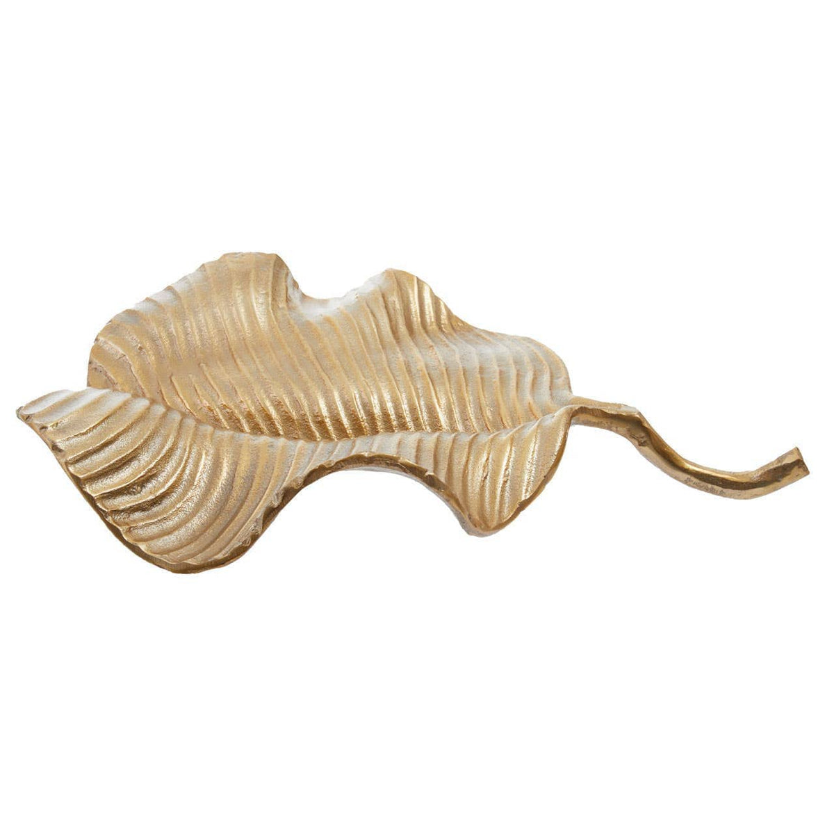Hamilton Interiors Accessories Prato Gold Finish Aluminium Leaf Dish House of Isabella UK