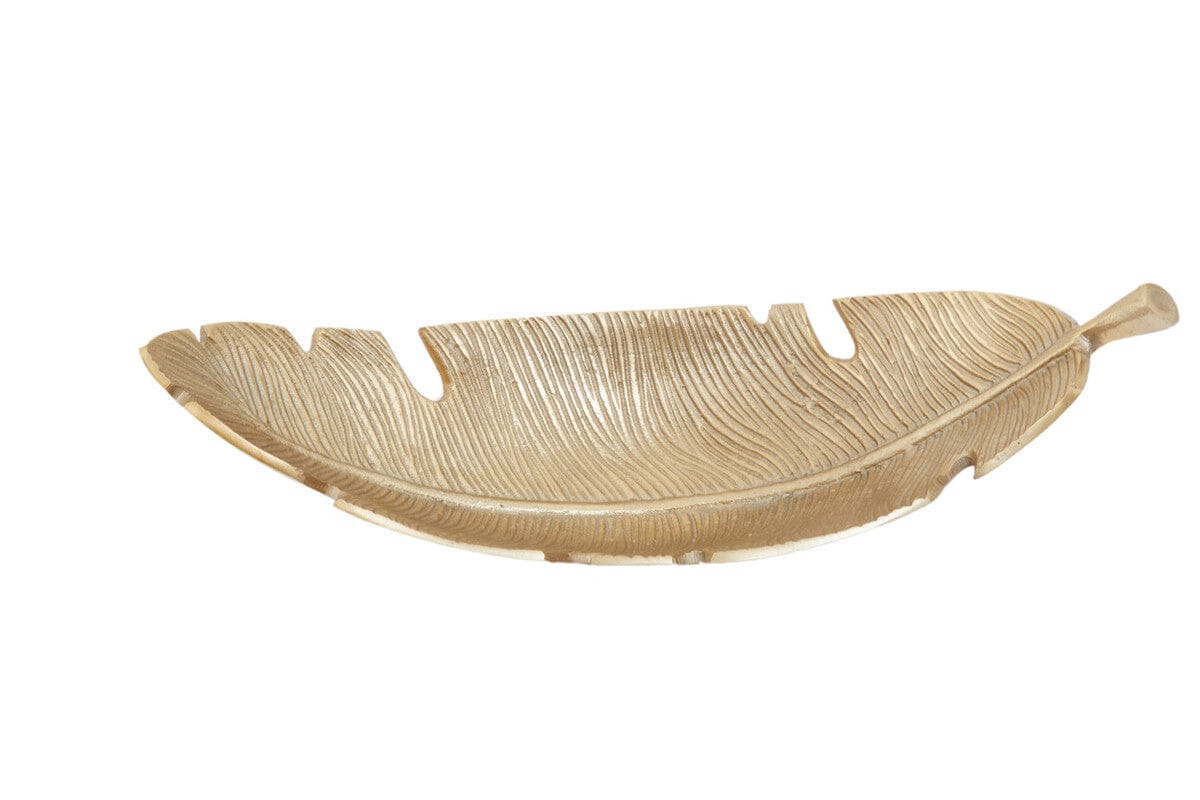 Hamilton Interiors Accessories Prato Gold Finish Curved Leaf Dish House of Isabella UK