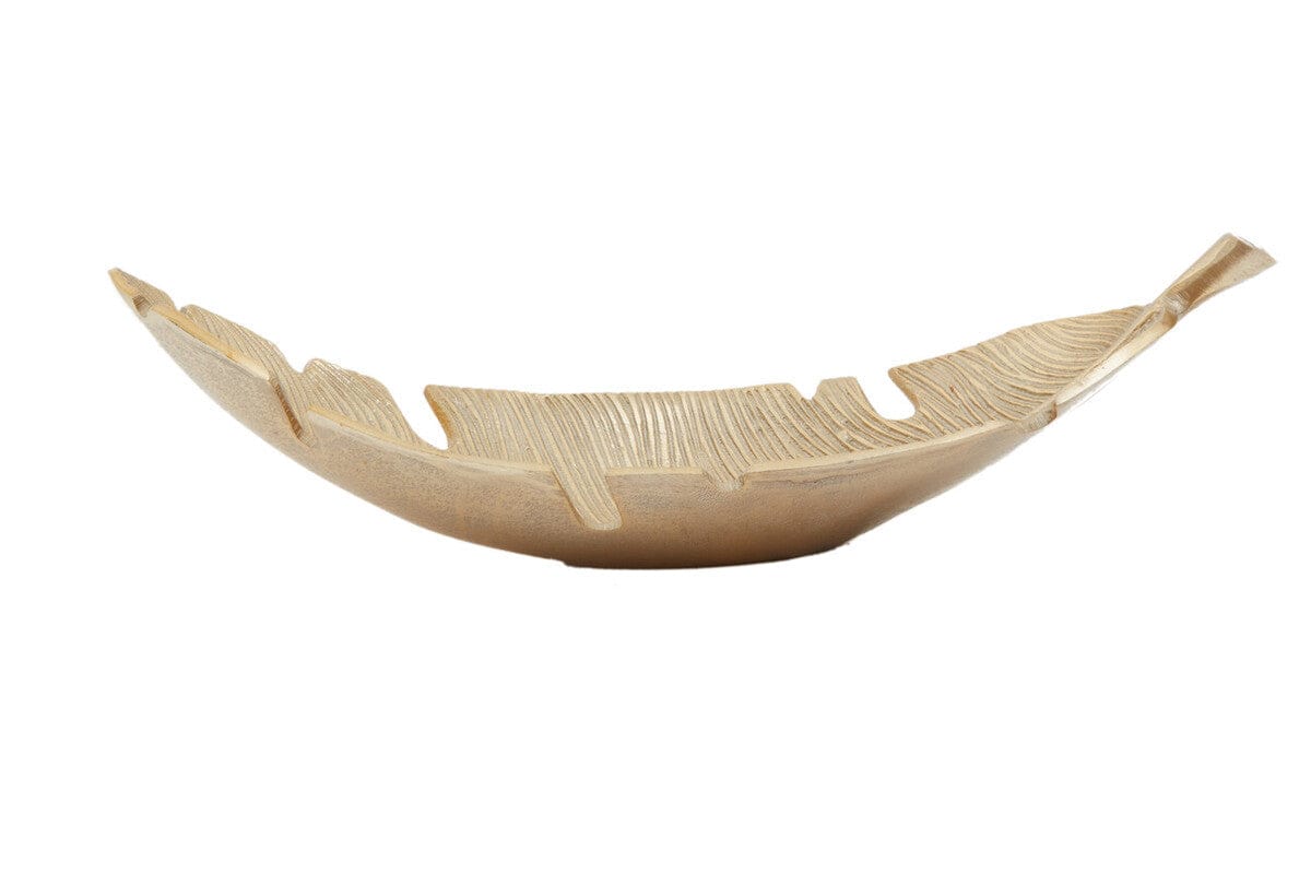 Hamilton Interiors Accessories Prato Gold Finish Curved Leaf Dish House of Isabella UK
