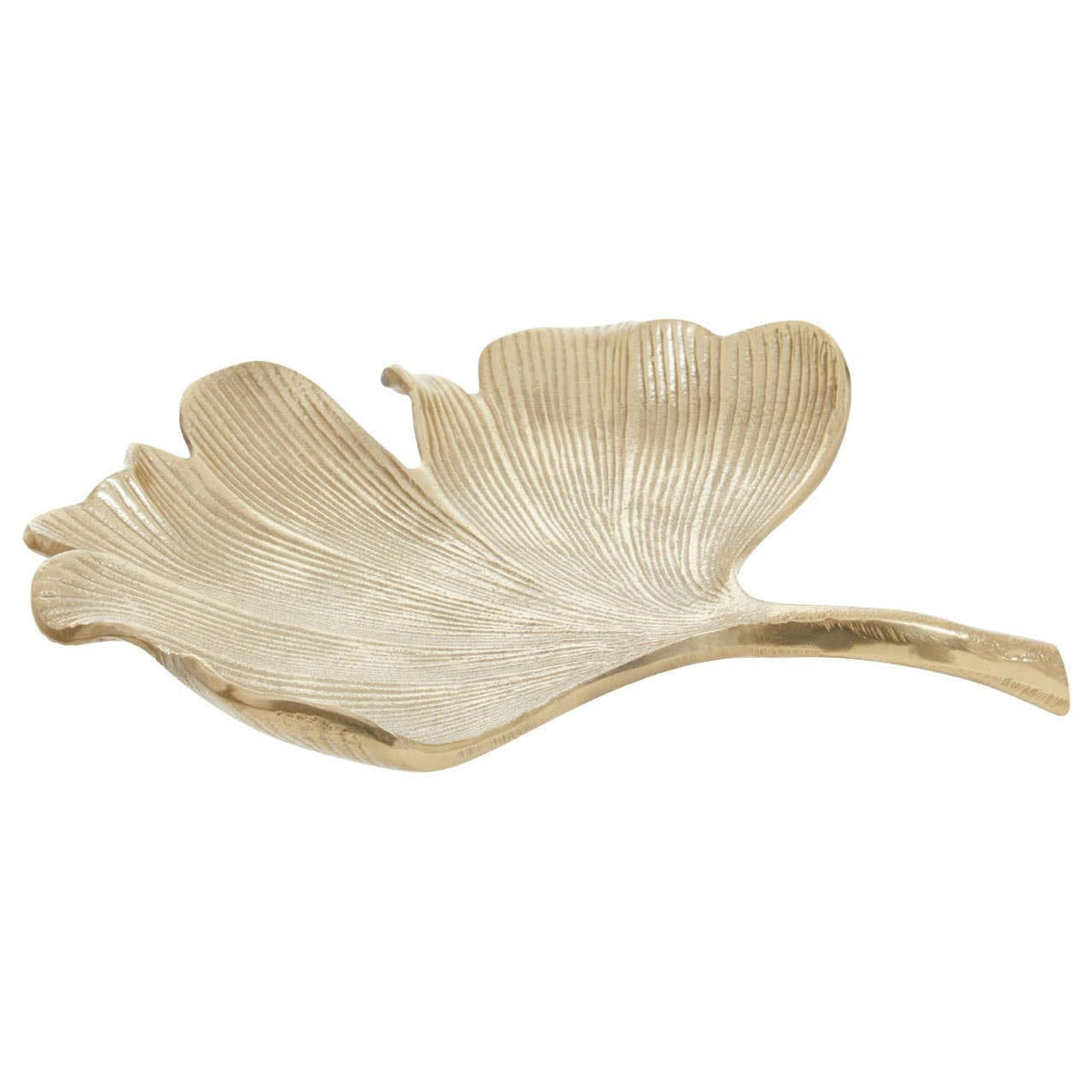 Hamilton Interiors Accessories Prato Large Antique Gold Finish Ginkgo Dish House of Isabella UK