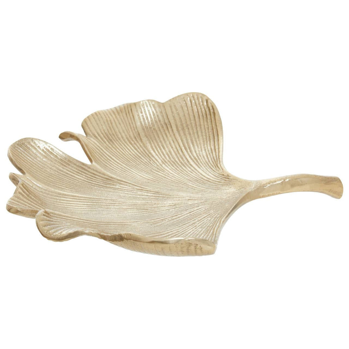 Hamilton Interiors Accessories Prato Large Antique Gold Finish Ginkgo Dish House of Isabella UK