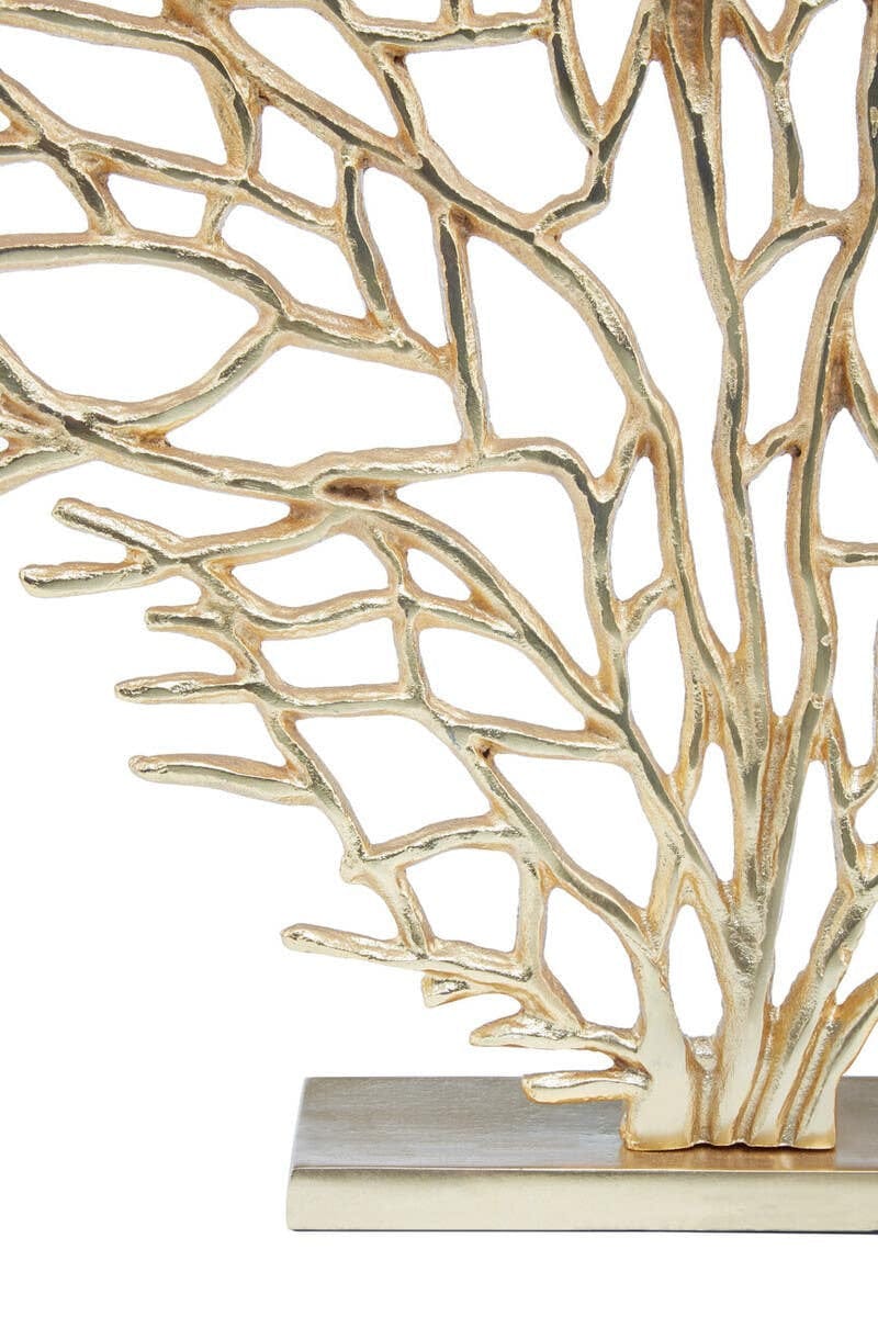 Hamilton Interiors Accessories Prato Large Gold Finish Coral Sculpture House of Isabella UK