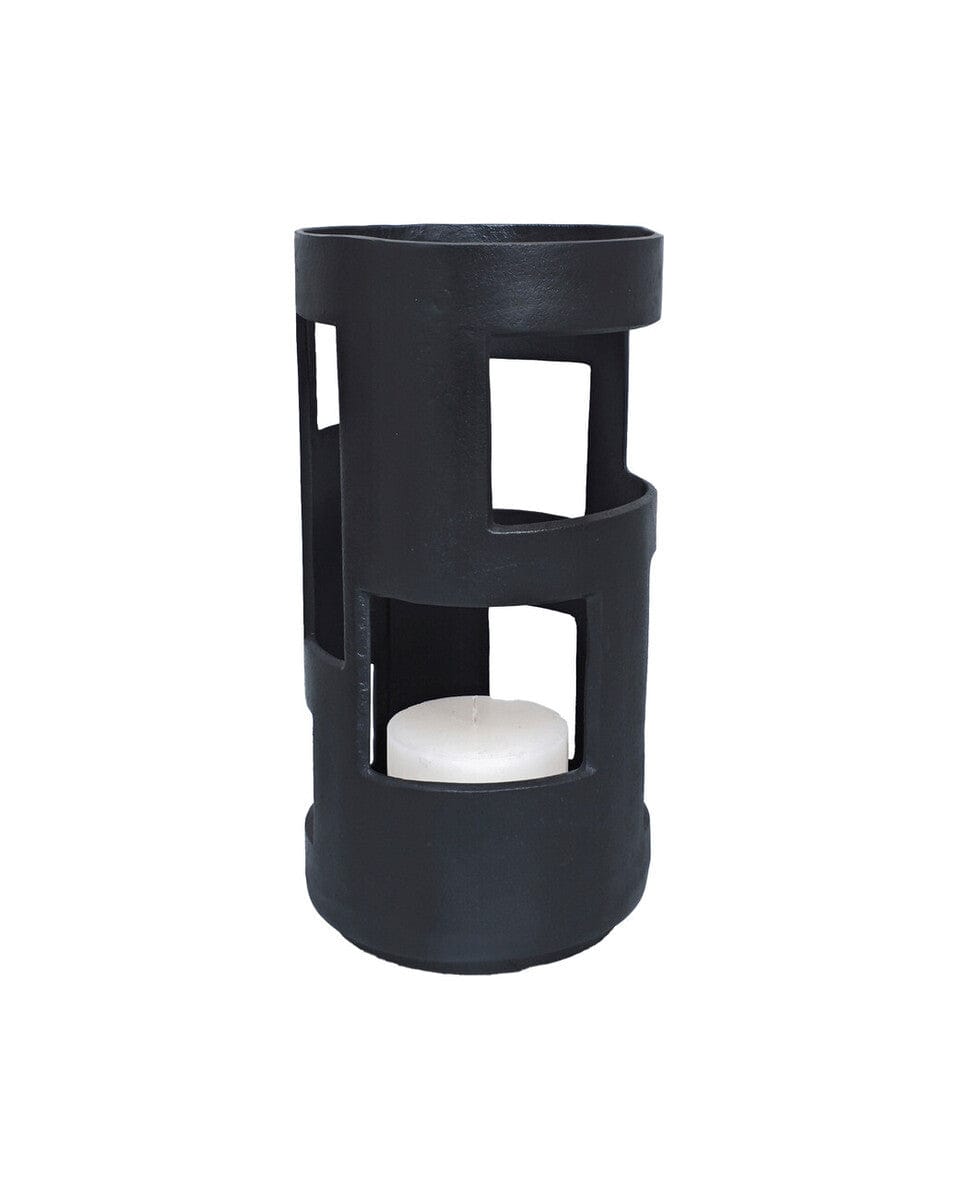 Hamilton Interiors Accessories Prato Large Textured Black Candle Holder House of Isabella UK