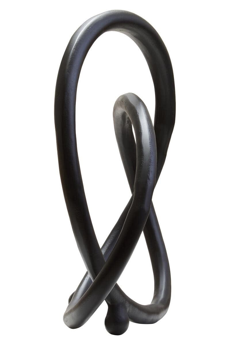 Hamilton Interiors Accessories Prato Matte Black Nickel Finish Twist Sculpture House of Isabella UK