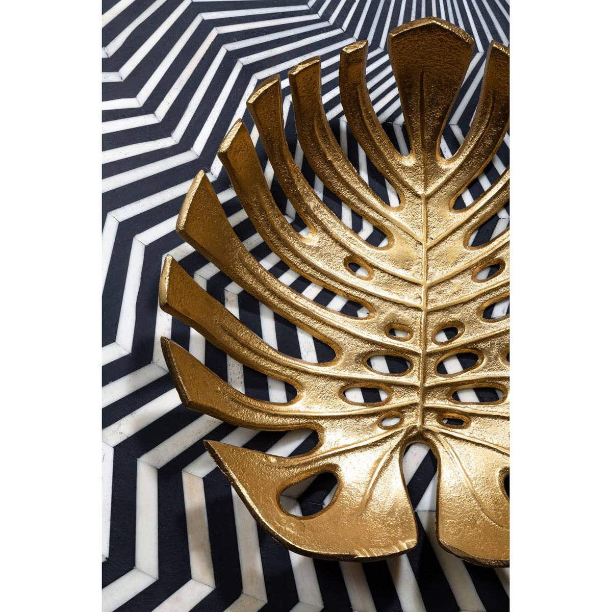 Hamilton Interiors Accessories Prato Monstera Small Gold Finish Leaf Dish House of Isabella UK