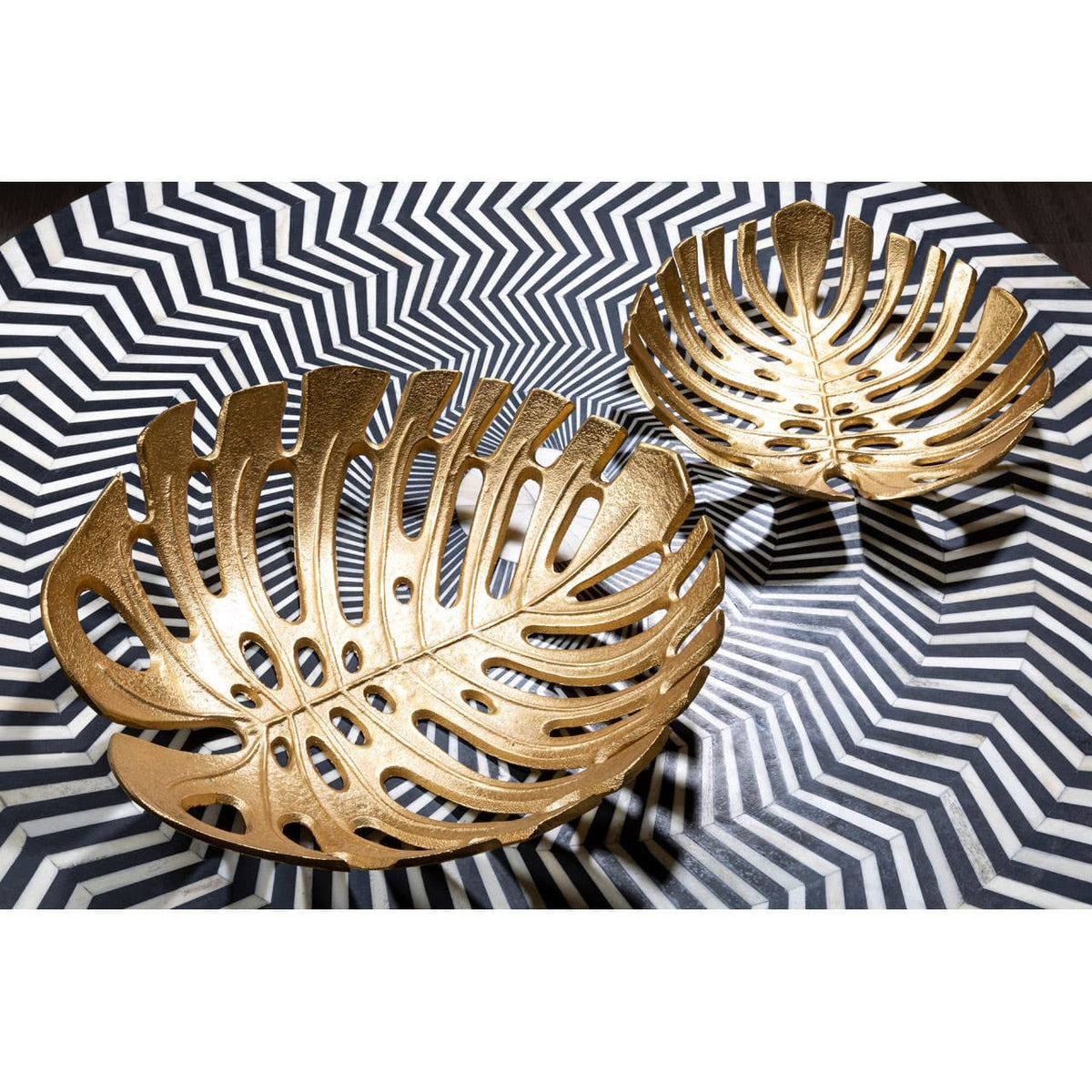 Hamilton Interiors Accessories Prato Monstera Small Gold Finish Leaf Dish House of Isabella UK
