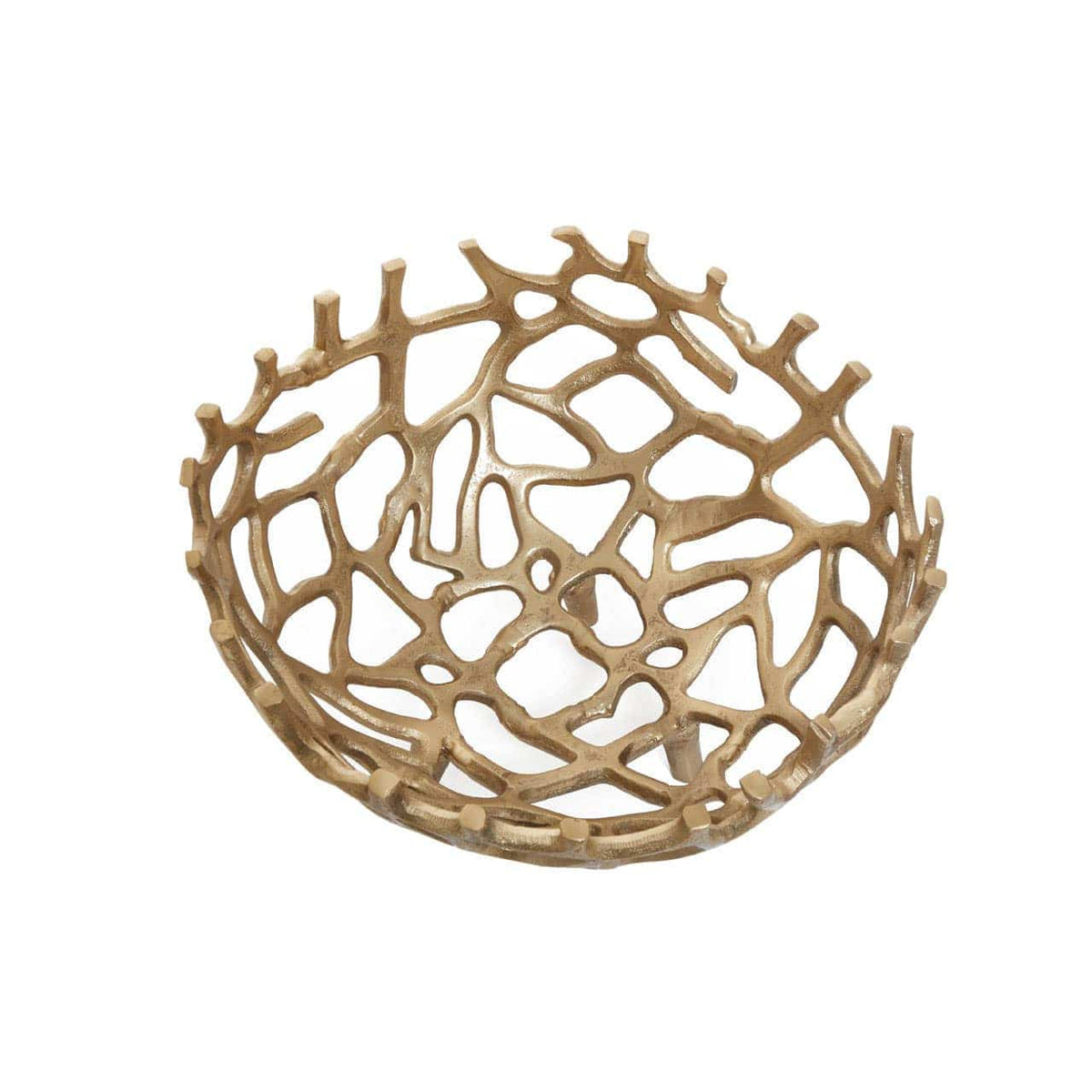Hamilton Interiors Accessories Prato Small Gold Finish Coral Effect Bowl House of Isabella UK