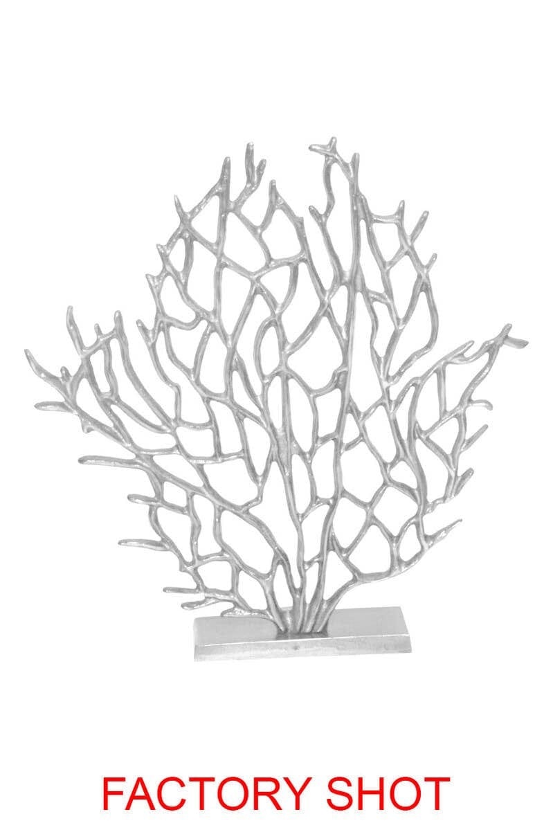 Hamilton Interiors Accessories Prato Small Silver Nickel Finish Coral Sculpture House of Isabella UK