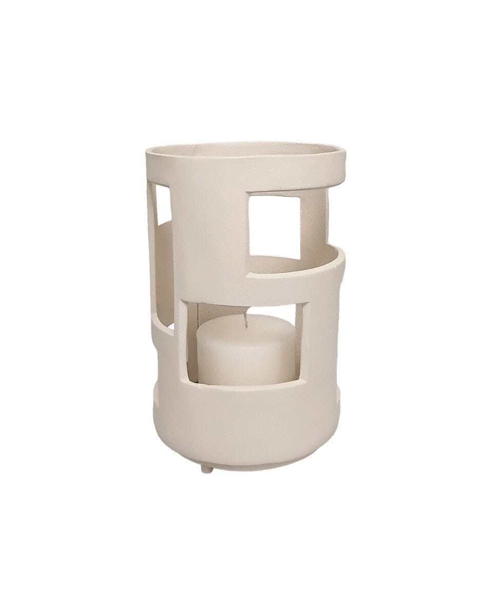 Hamilton Interiors Accessories Prato Small Textured Cream Candle Holder House of Isabella UK
