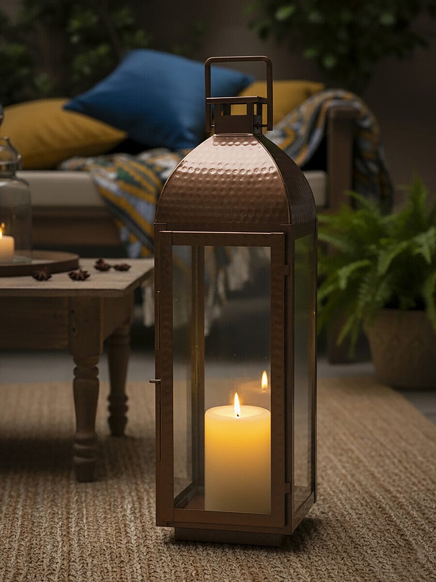 Hamilton Interiors Accessories Ravi Large Lantern with Copper Finish House of Isabella UK