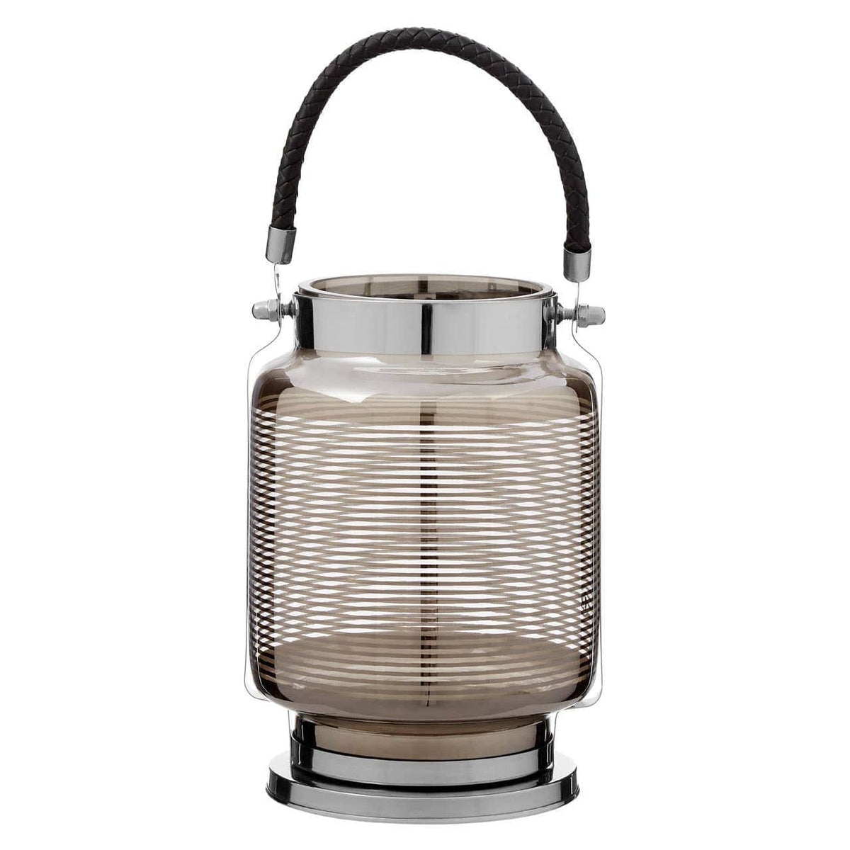 Hamilton Interiors Accessories Raya Small Nickel Stripe Lantern House of Isabella UK