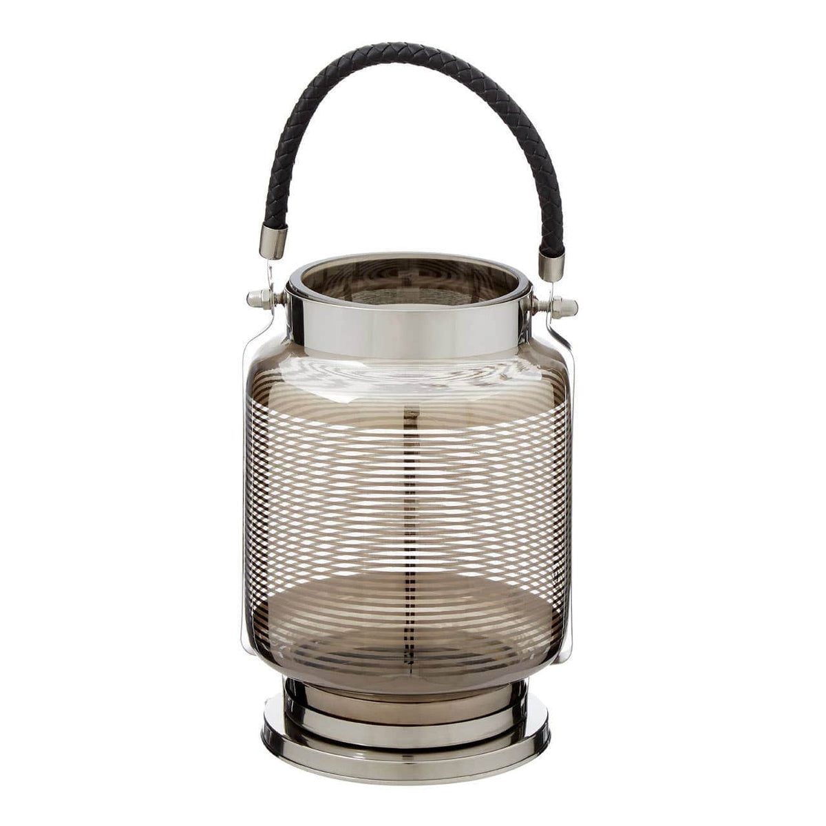Hamilton Interiors Accessories Raya Small Nickel Stripe Lantern House of Isabella UK