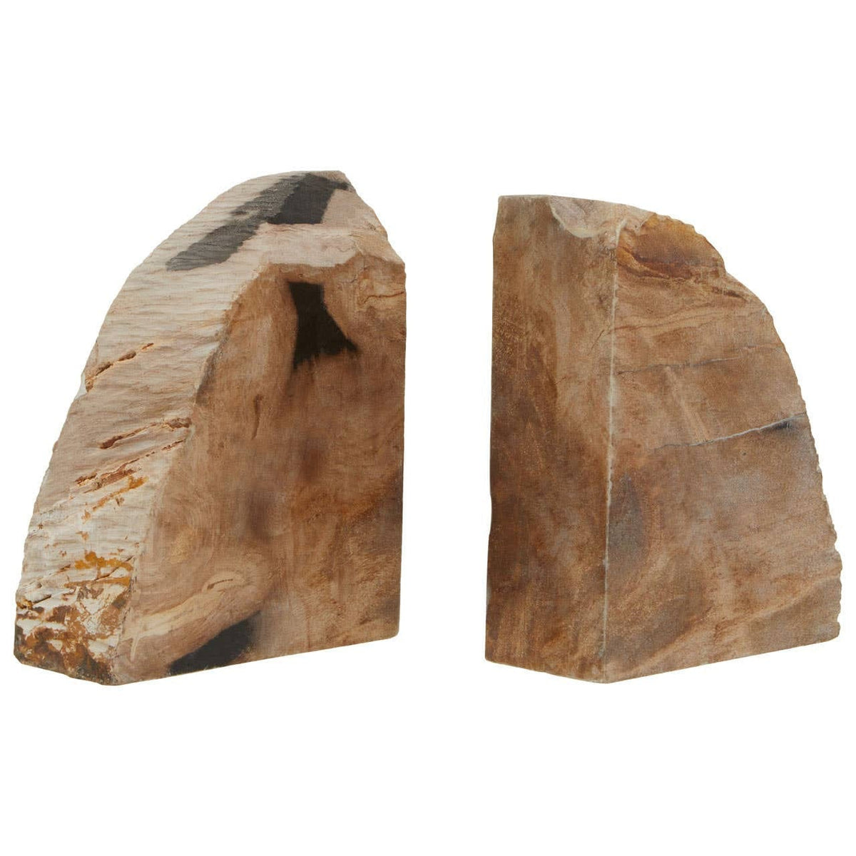 Hamilton Interiors Accessories Relic Set Of 2 Petrified Wood Bookends House of Isabella UK