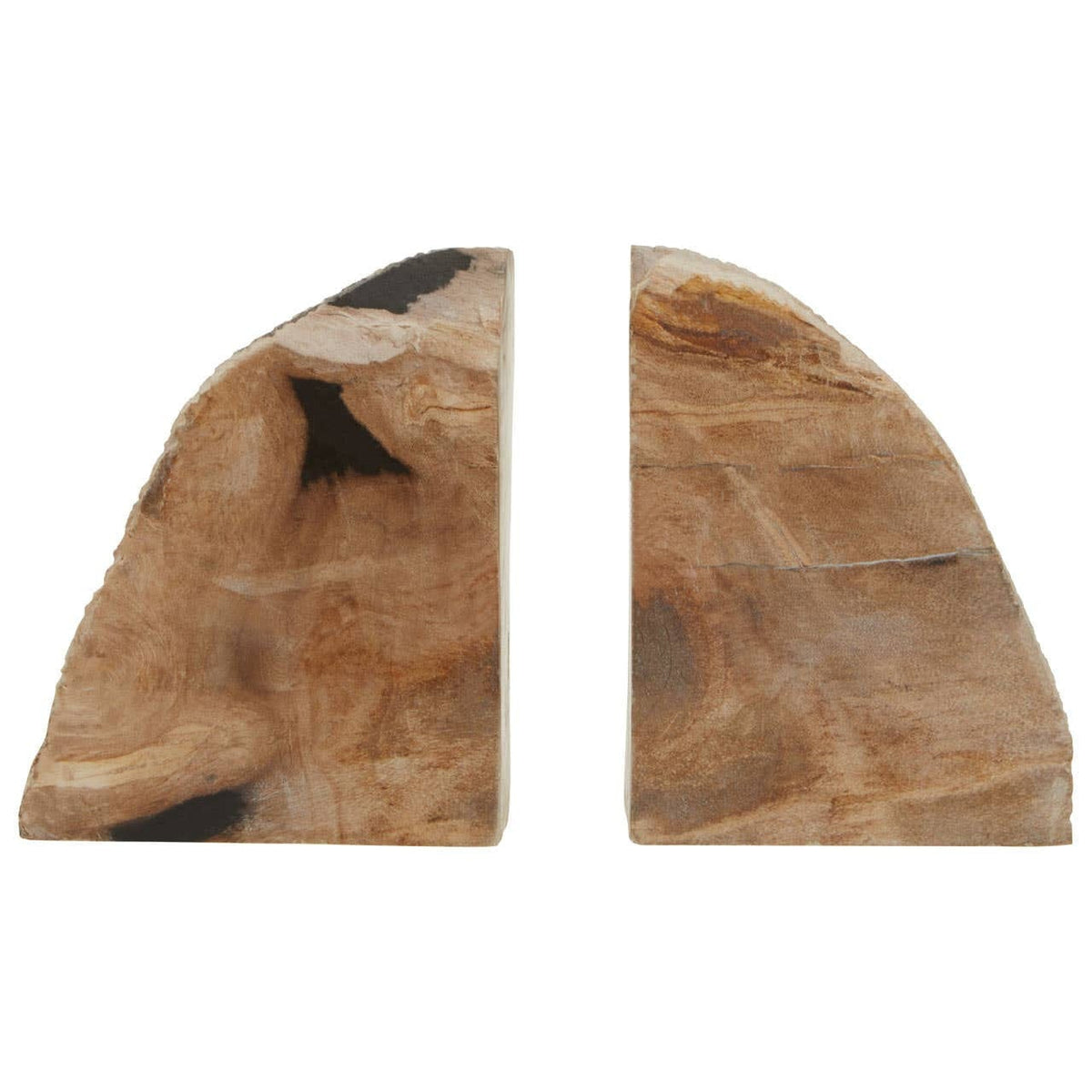 Hamilton Interiors Accessories Relic Set Of 2 Petrified Wood Bookends House of Isabella UK