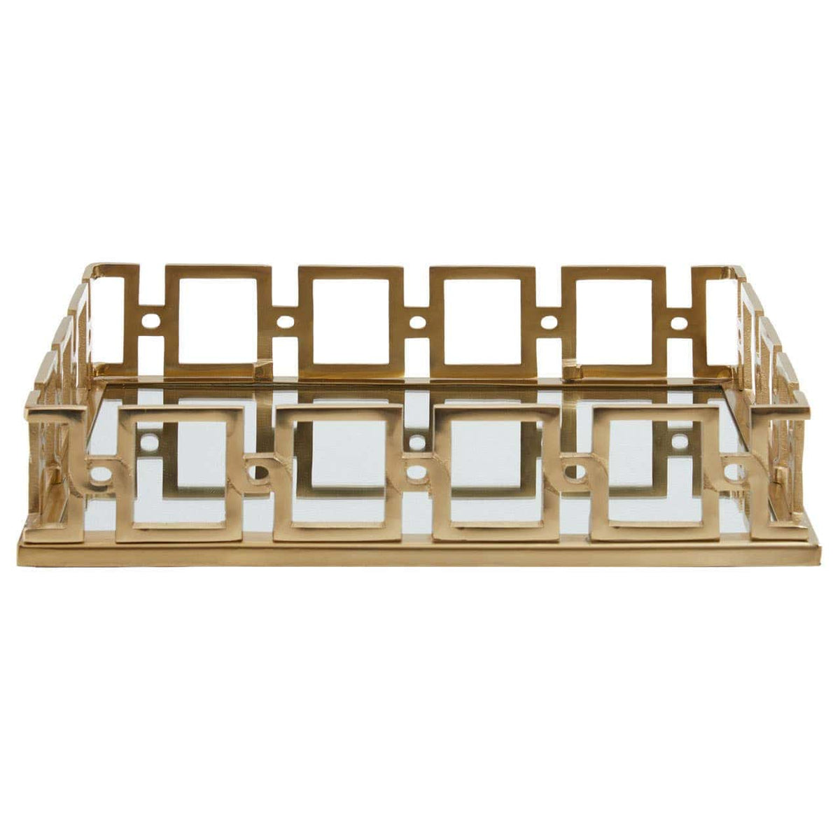 Hamilton Interiors Accessories Rhoda Rectangle Gold Mirror Tray House of Isabella UK
