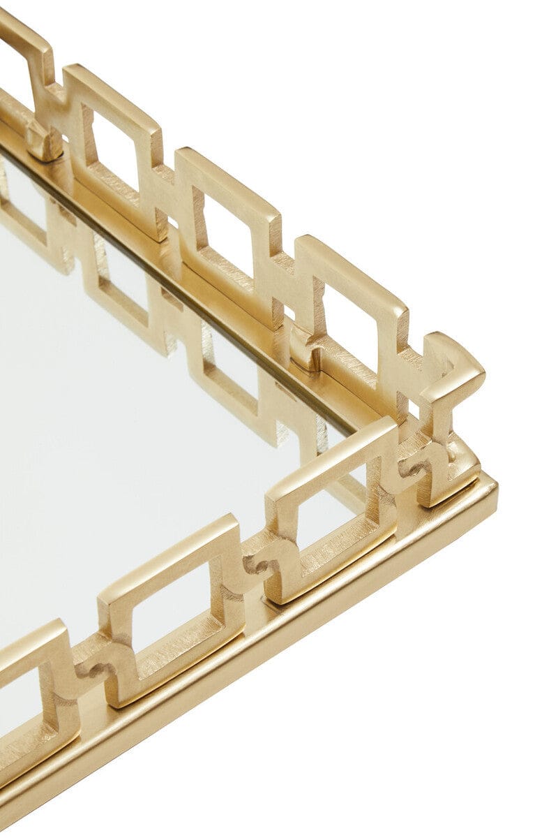 Hamilton Interiors Accessories Rhoda Square Gold Mirror Tray House of Isabella UK