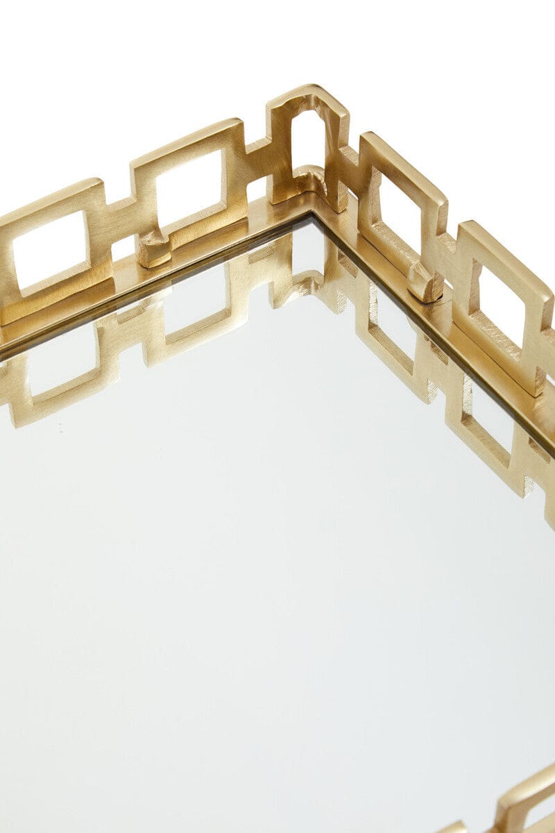Hamilton Interiors Accessories Rhoda Square Gold Mirror Tray House of Isabella UK